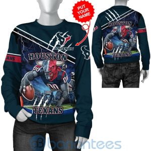 Houston Texans Mascot Catching Ball Custom Name 3D All Over Printed Shirt Product Photo
