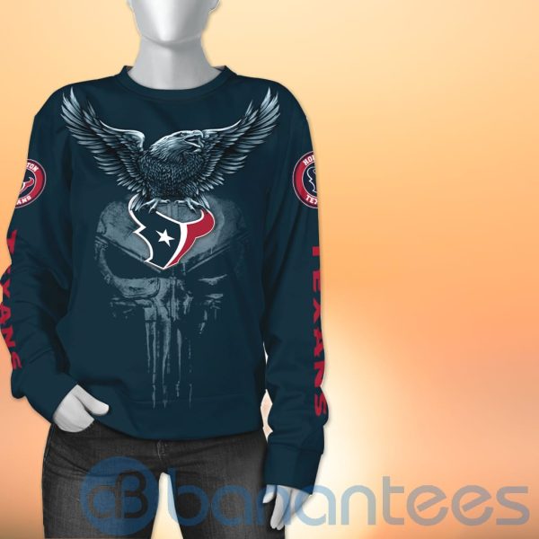 Houston Texans NFL Logo Eagle Skull 3D All Over Printed Shirt Product Photo