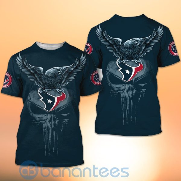 Houston Texans NFL Logo Eagle Skull 3D All Over Printed Shirt Product Photo