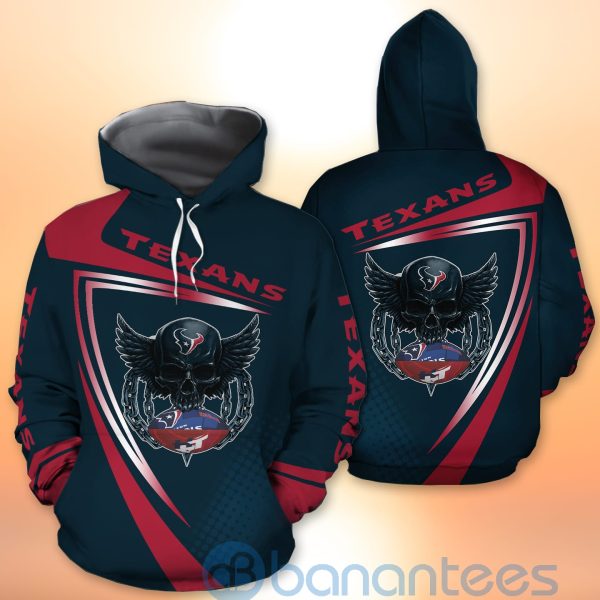 Houston Texans NFL Skull American Football Sporty Design 3D All Over Printed Shirt Product Photo