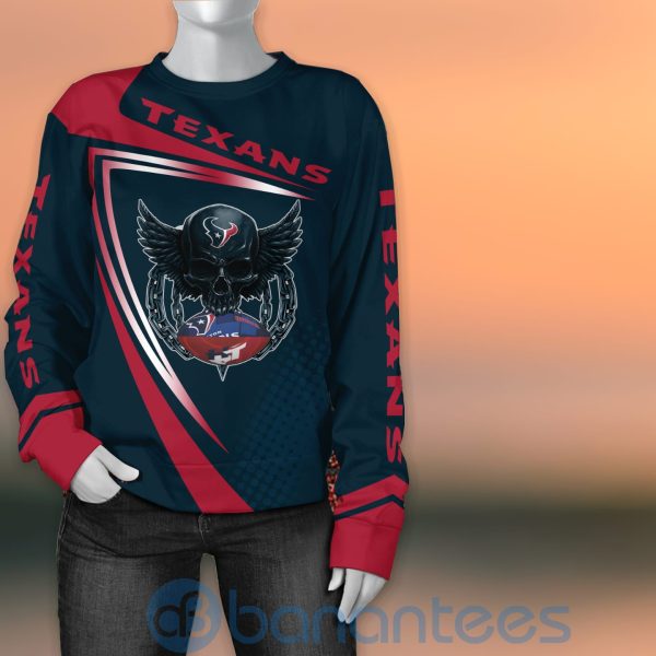 Houston Texans NFL Skull American Football Sporty Design 3D All Over Printed Shirt Product Photo