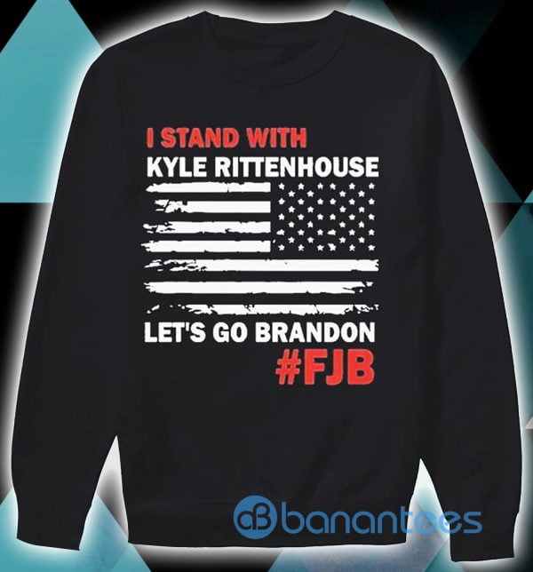American Flag I Stand With Kyle Rittenhouse Let's Go Brandon T Shirt Product Photo