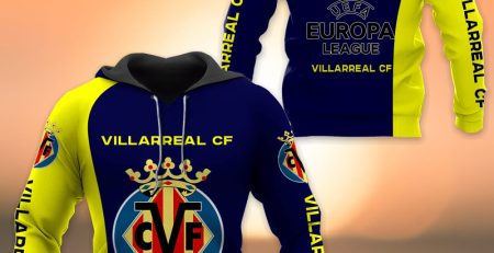 Hoodie with Zip Print Villarreal Uefa Europa League Champions