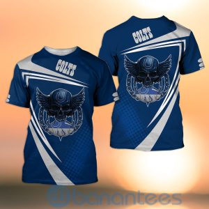 Indianapolis Colts NFL Skull American Football Sporty Design 3D All Over Printed Shirt Product Photo