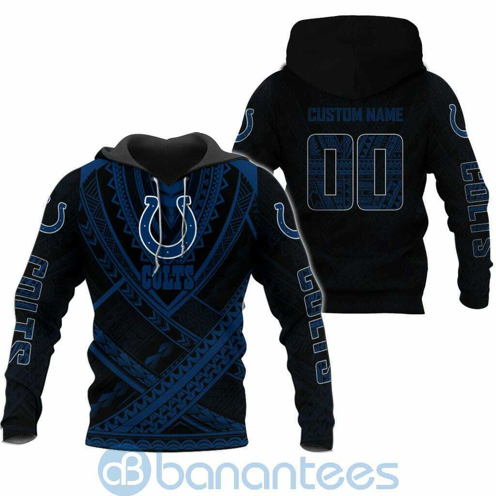 Indianapolis Colts NFL Team Logo Polynesian Pattern Custom Name Number 3D All Over Printed Shirt
