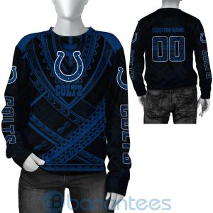 Indianapolis Colts NFL Team Logo Polynesian Pattern Custom Name Number 3D All Over Printed Shirt Product Photo