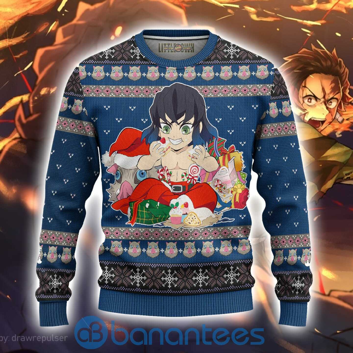 Inosuke Hashibira Demon Slayer Anime Ugly Christmas Sweater All Over Printed Shirt