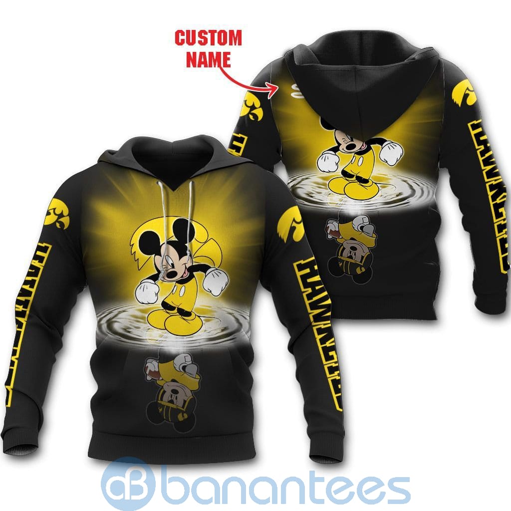 Iowa Hawkeyes Disney Mickey Mouse In Water Custom Name 3D All Over Printed Shirt