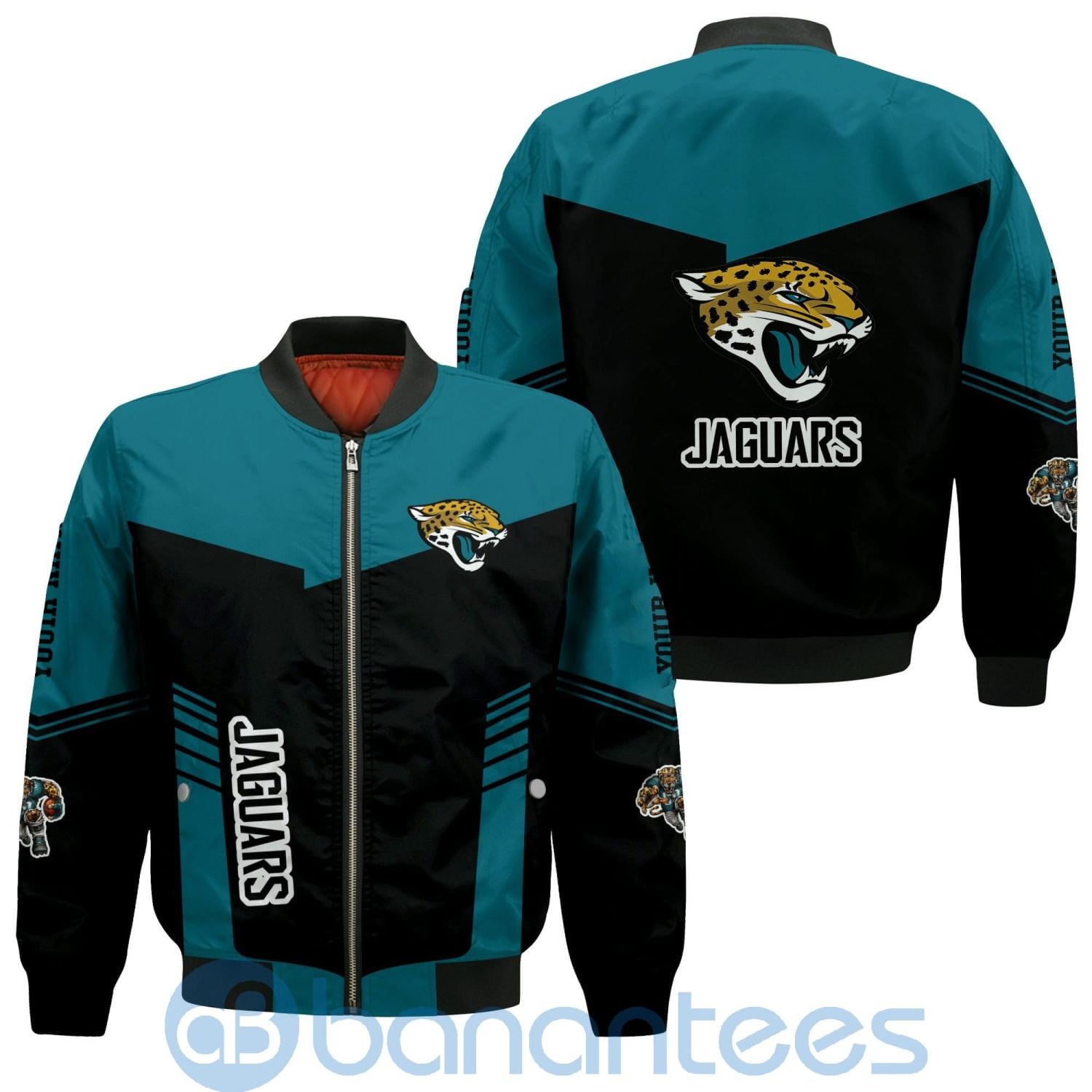 Jacksonville Jaguars American Football Team Logo Custom Name Bomber Jacket