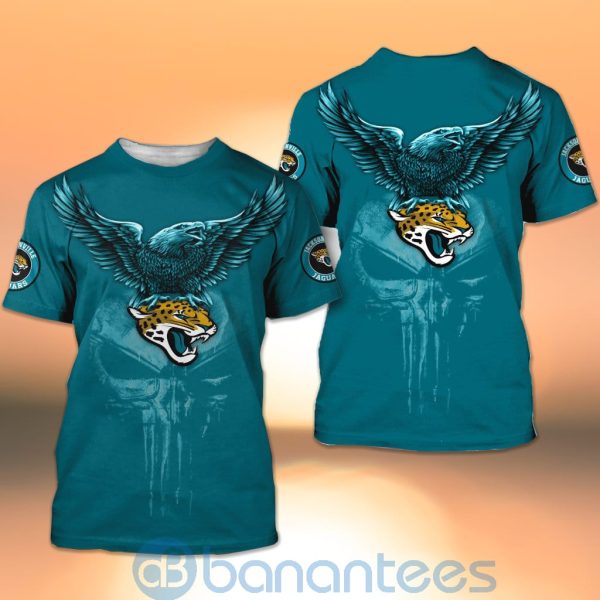 Jacksonville Jaguars NFL Logo Eagle Skull 3D All Over Printed Shirt Product Photo