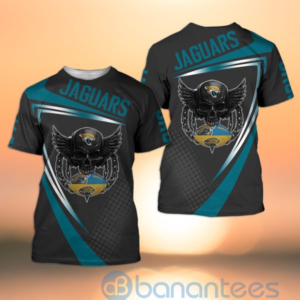 Jacksonville Jaguars NFL Skull American Football Sporty Design 3D All Over Printed Shirt Product Photo