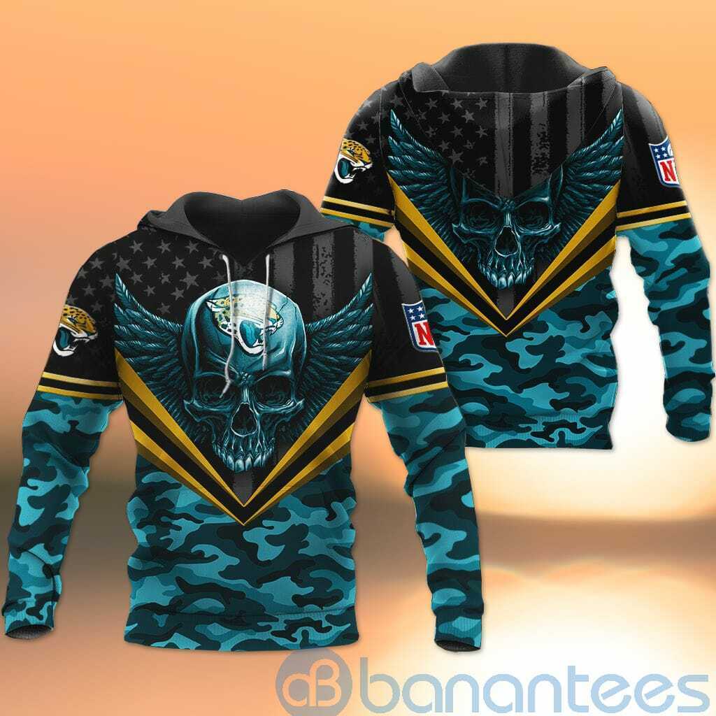 Jacksonville Jaguars Skull Wings 3D All Over Printed Shirt