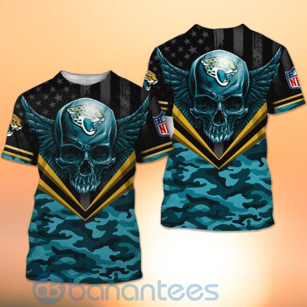 Jacksonville Jaguars Skull Wings 3D All Over Printed Shirt Product Photo