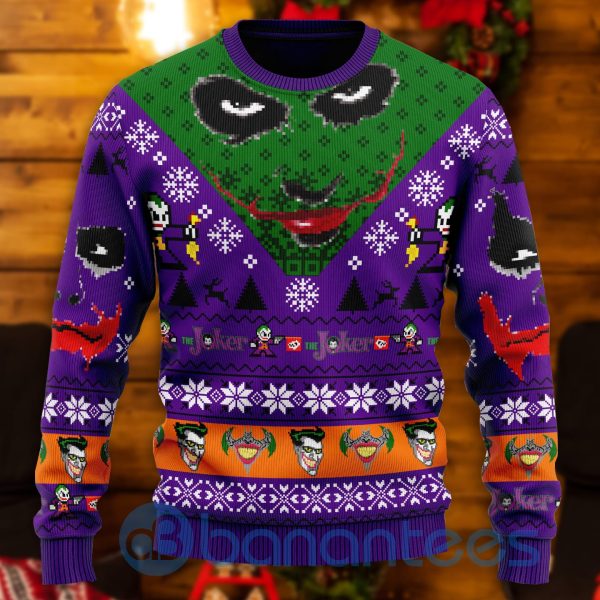 Jocker Dc Comics All Over Printed Ugly Christmas Sweater Product Photo