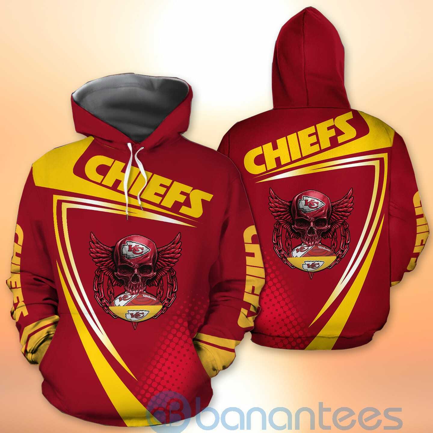 Kansas City Chiefs NFL Skull American Football Sporty Design 3D All Over Printed Shirt