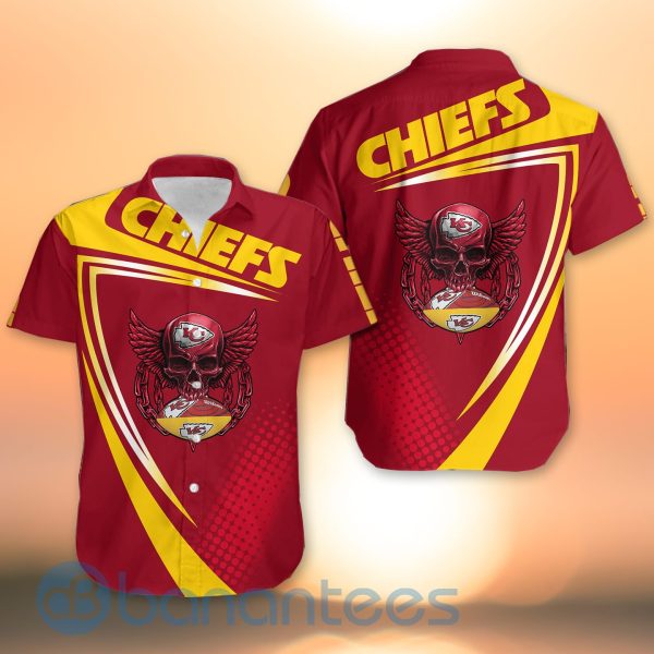 Kansas City Chiefs NFL Skull American Football Sporty Design 3D All Over Printed Shirt Product Photo