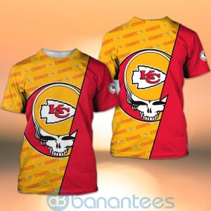 Kansas City Chiefs NFL Team Logo Grateful Dead Design 3D All Over Printed Shirt Product Photo