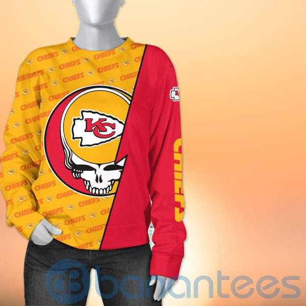 Kansas City Chiefs NFL Team Logo Grateful Dead Design 3D All Over Printed Shirt Product Photo