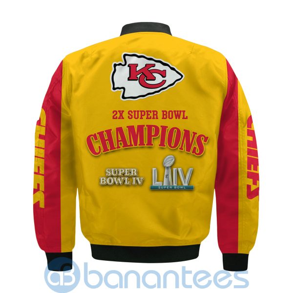 Kansas City Chiefs Super Bowl Champions Custom Name Number Bomber Jacket Product Photo