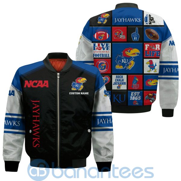 Kansas Jayhawks Custom Name Bomber Jacket Product Photo