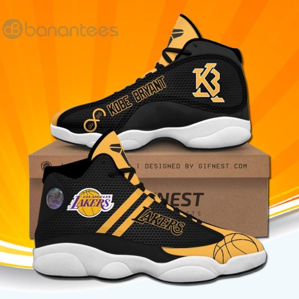 Kobe Bryant Los Angeles Lakers Black And Yellow Air Jordan 13 Sneakers Product Photo