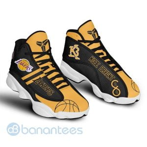 Kobe Bryant Los Angeles Lakers Black And Yellow Air Jordan 13 Sneakers Product Photo