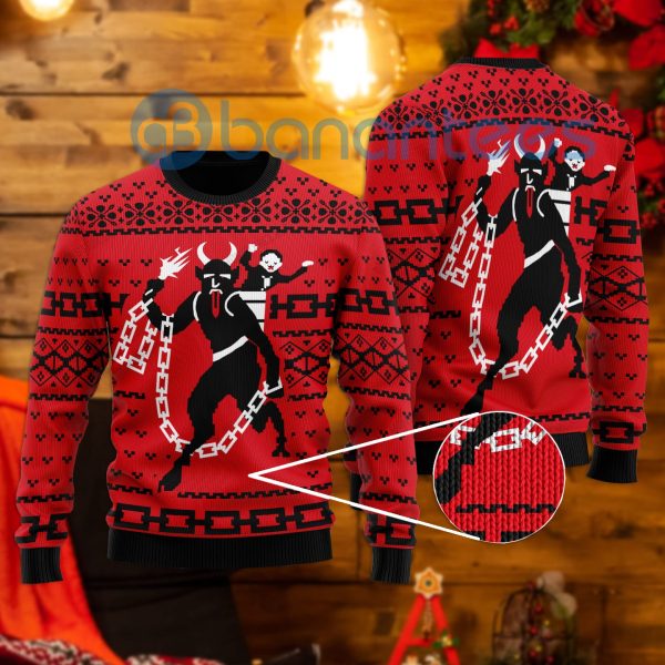 Krampus The Christmas Deil All Over Printed Ugly Christmas Sweater Product Photo