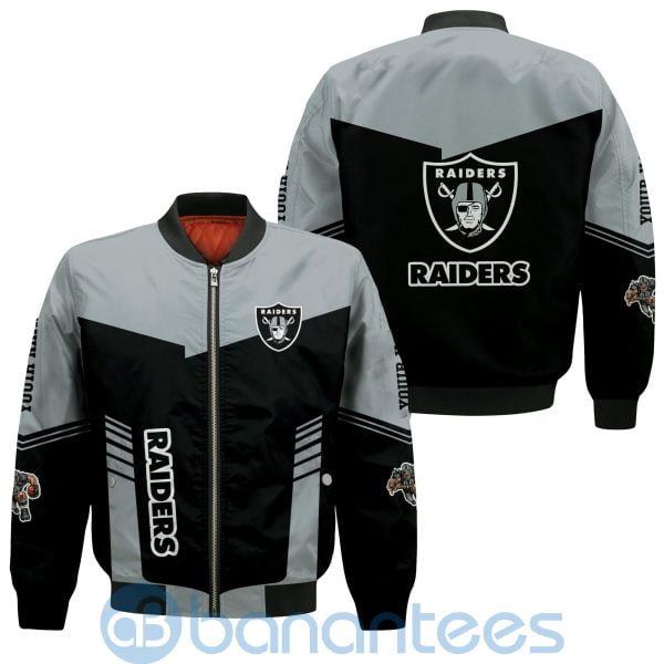 Las Vegas Raiders American Football Team Logo Custom Name Bomber Jacket Product Photo