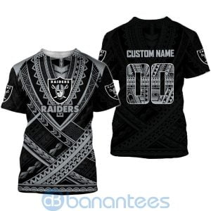 Las Vegas Raiders NFL Team Logo Polynesian Pattern Custom Name Number 3D All Over Printed Shirt Product Photo