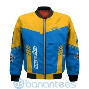 Los Angeles Chargers American Football Team Logo Custom Name Bomber Jacket Product Photo