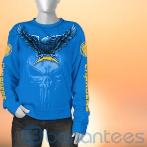 Los Angeles Chargers NFL Logo Eagle Skull 3D All Over Printed Shirt Product Photo