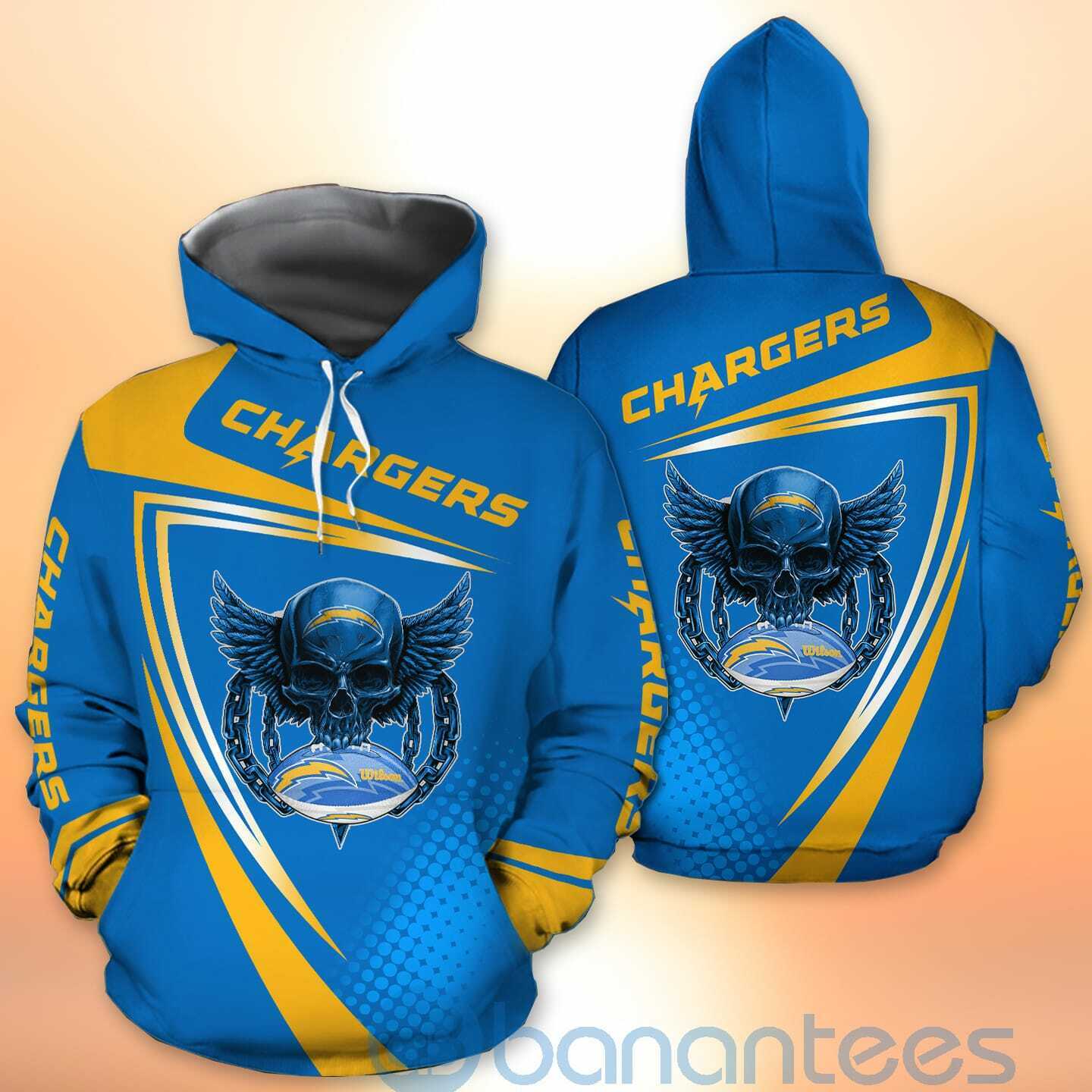 Los Angeles Chargers NFL Skull American Football Sporty Design 3D All Over Printed Shirt