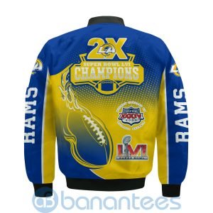 Los Angeles Rams 2X Super Bowl LVI Champions 2021 Custom Name Bomber Jacket Jacket Gifts Product Photo
