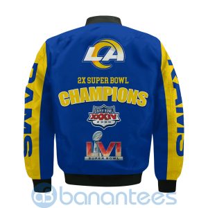Los Angeles Rams 2X Super Bowl LVI Champions Custom Name Bomber Jacket Jacket Gifts For Fans Product Photo