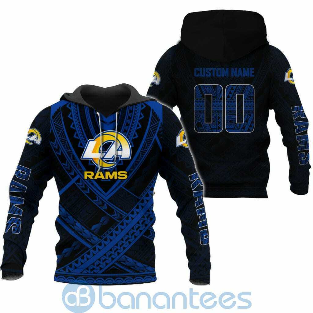 Los Angeles Rams NFL Team Logo Polynesian Pattern Custom Name Number 3D All Over Printed Shirt