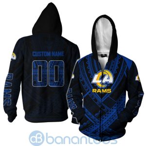 Los Angeles Rams NFL Team Logo Polynesian Pattern Custom Name Number 3D All Over Printed Shirt Product Photo