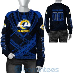 Los Angeles Rams NFL Team Logo Polynesian Pattern Custom Name Number 3D All Over Printed Shirt Product Photo
