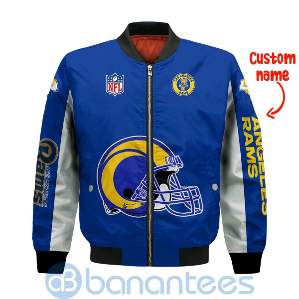 Los Angeles Rams Vintage Mascot Super Bowl LVI Champions 2021 Custom Name Bomber Jacket Product Photo
