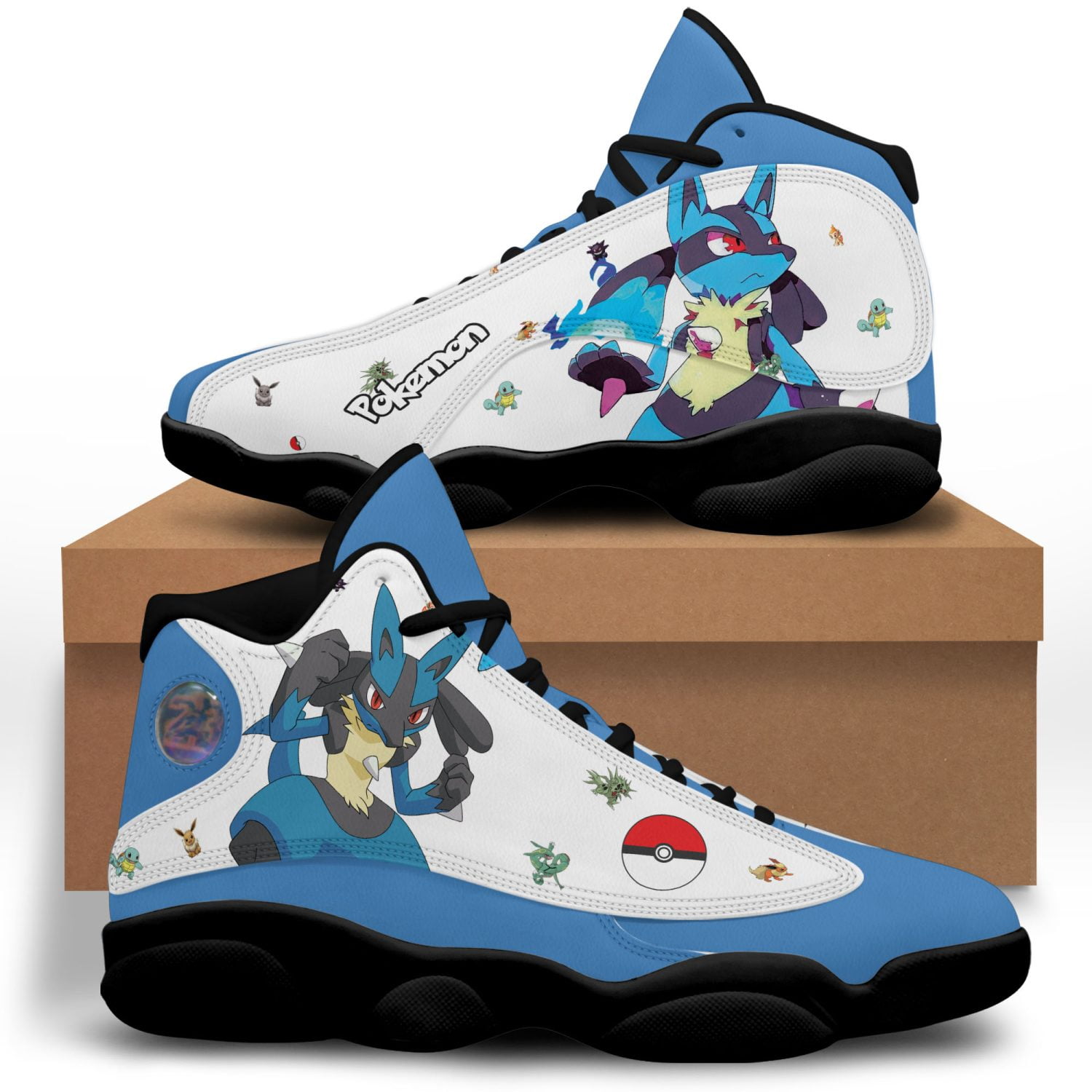 Lucario Custom Pokemon Anime Air Jordan 13 | AJD 13 Sneaker - Women's Air Jordan 11 - Black