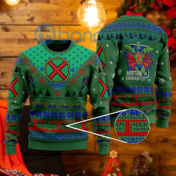 Martian Manhunter Dc Comics All Over Printed Ugly Christmas Sweater Product Photo