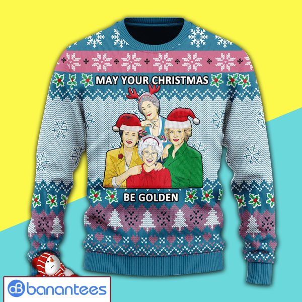 Merry Xmas May Your Christmas Be Golden Awesome Full Print Ugly Christmas Sweater Product Photo