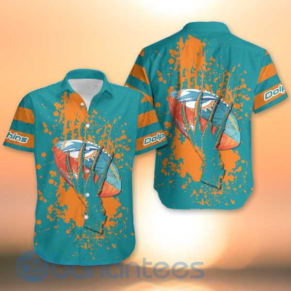 Miami Dolphins Skull Hand NFL Football Team Logo Ball 3D All Over Printed Shirt Product Photo