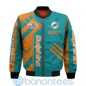 Miami Dolphins Super Bowl Champions Custom Name Number Bomber Jacket Product Photo