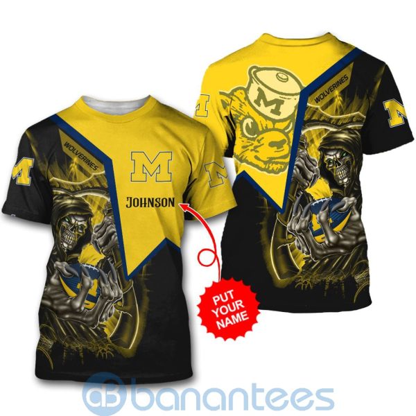 Michigan Wolverines Custom Name 3D All Over Printed Shirt Product Photo