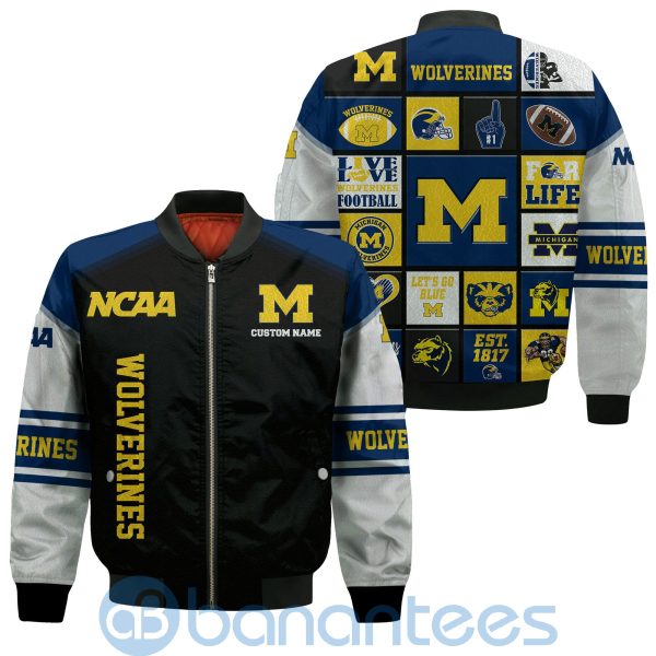 Michigan Wolverines Custom Name Bomber Jacket Product Photo