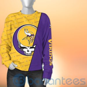 Minnesota Vikings NFL Team Logo Grateful Dead Design 3D All Over Printed Shirt Product Photo