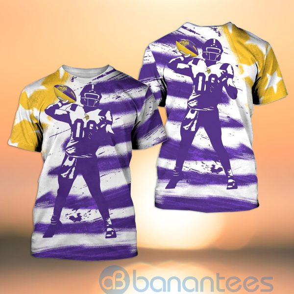 Minnesota Vikings NFL Team Water Color 3D All Over Printed Shirt Product Photo