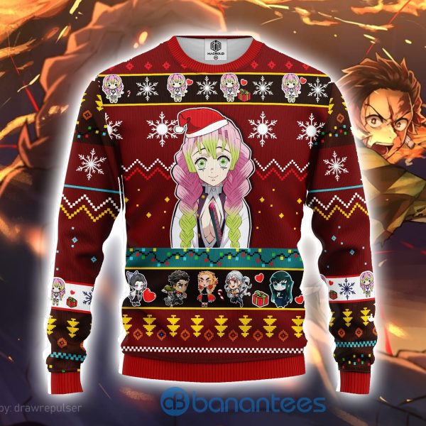 Mitsuri Kanroji Demon Slayer Anime Ugly Christmas Sweater Product Photo