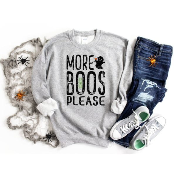 More Boos Please Ghost Funny Halloween Sweatshirt Product Photo