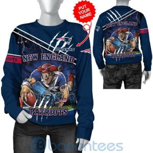 New England Patriots Mascot Catching Ball Custom Name 3D All Over Printed Shirt Product Photo